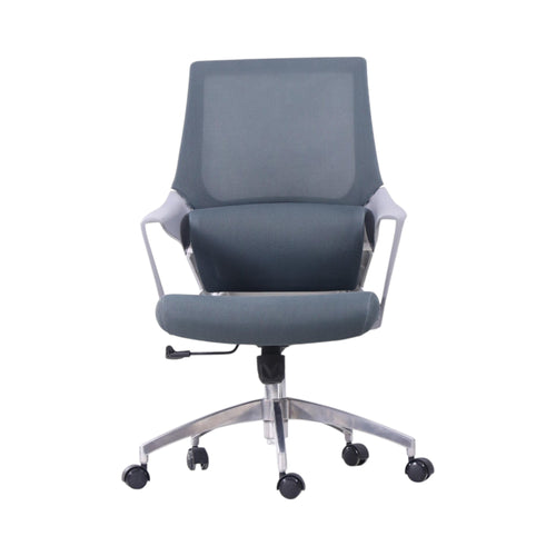 Xiaoyaozuo office chair grey ergonomic mesh back and padded seat with adjustable height and casters