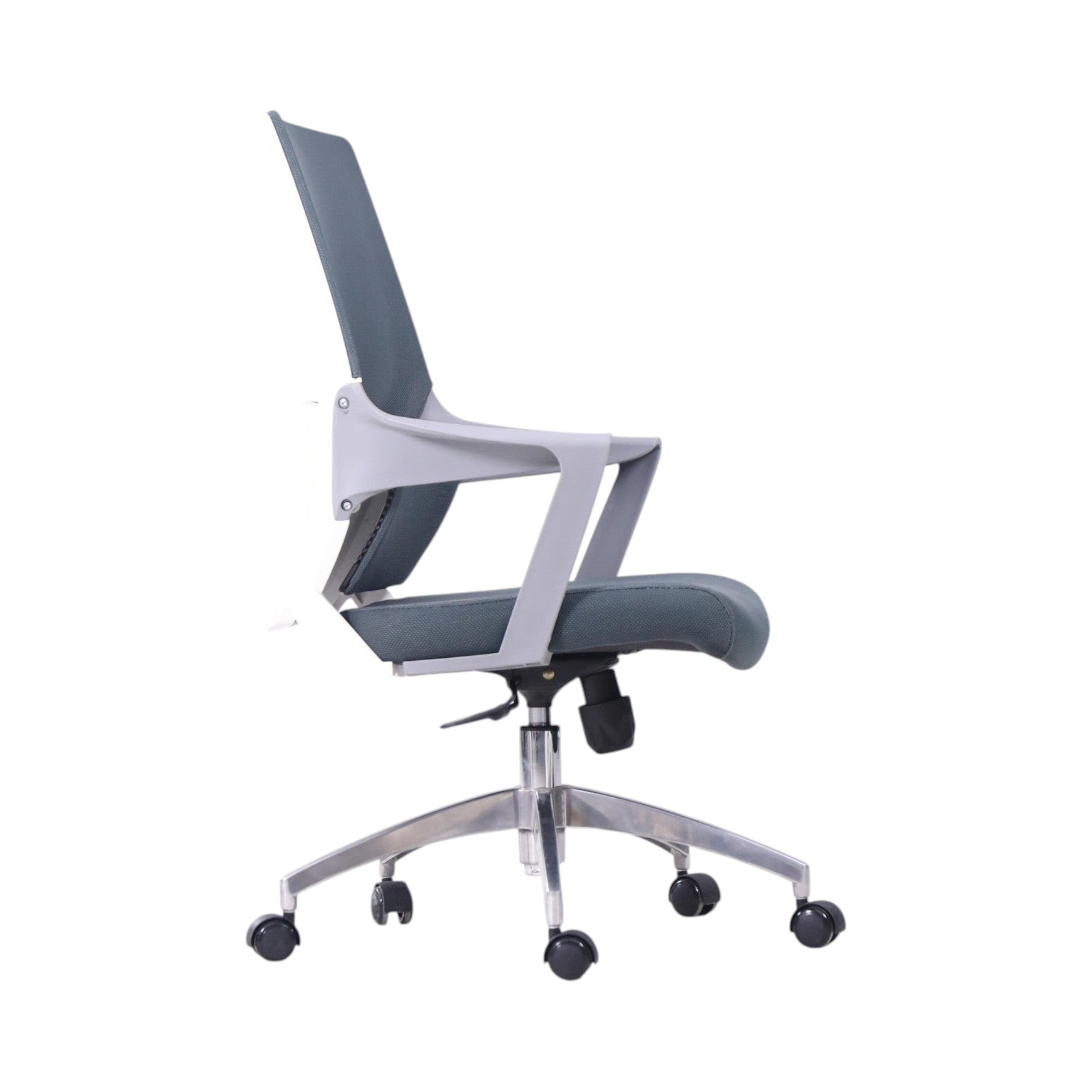 Xiaoyaozuo office chair grey ergonomic mesh back and padded seat desk chair with adjustable height and casters
