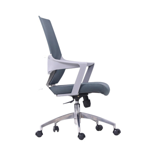 Xiaoyaozuo office chair grey ergonomic mesh back and padded seat desk chair with adjustable height and casters