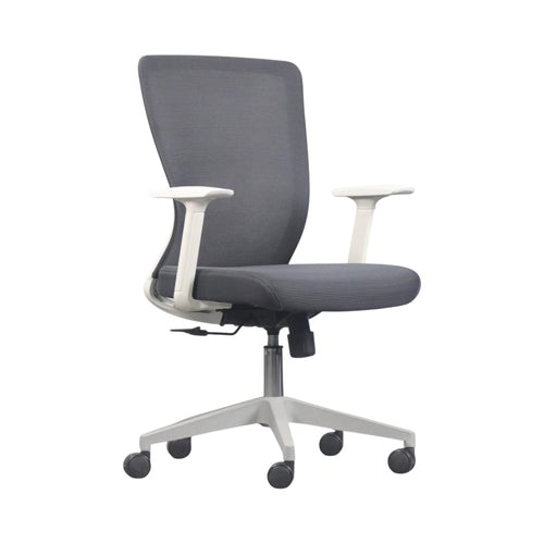 Xiaoyaozuo office chair: modern ergonomic mesh chair in grey and white with padded seat and adjustable height.
