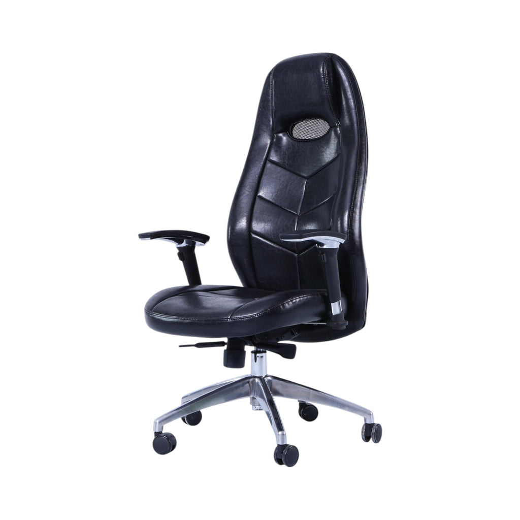Xiaoyaozuo office chair black faux leather ergonomic executive chair with lumbar support and mesh panel