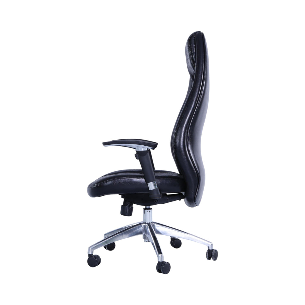 Xiaoyaozuo office chair black faux leather ergonomic executive chair with high back and adjustable armrests.