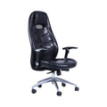 Xiaoyaozuo office chair black faux leather ergonomic executive chair with lumbar support and mesh headrest detail