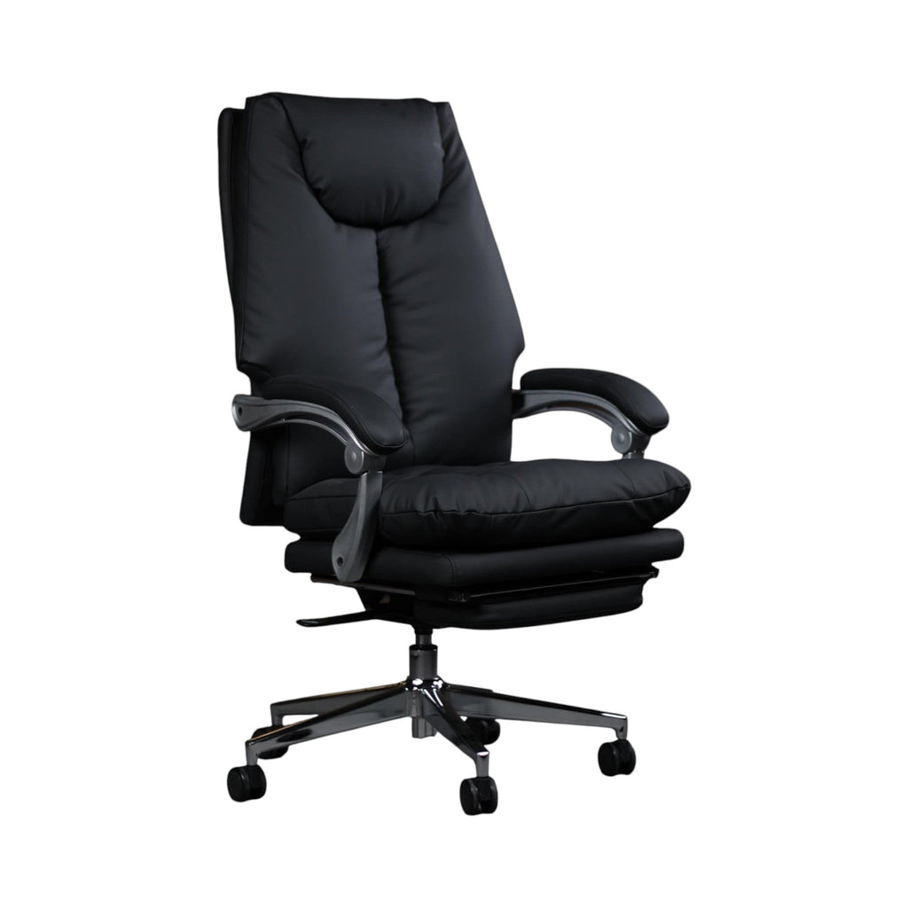 Xiaoyaozuo office chair black executive ergonomic faux leather chair with footrest and casters