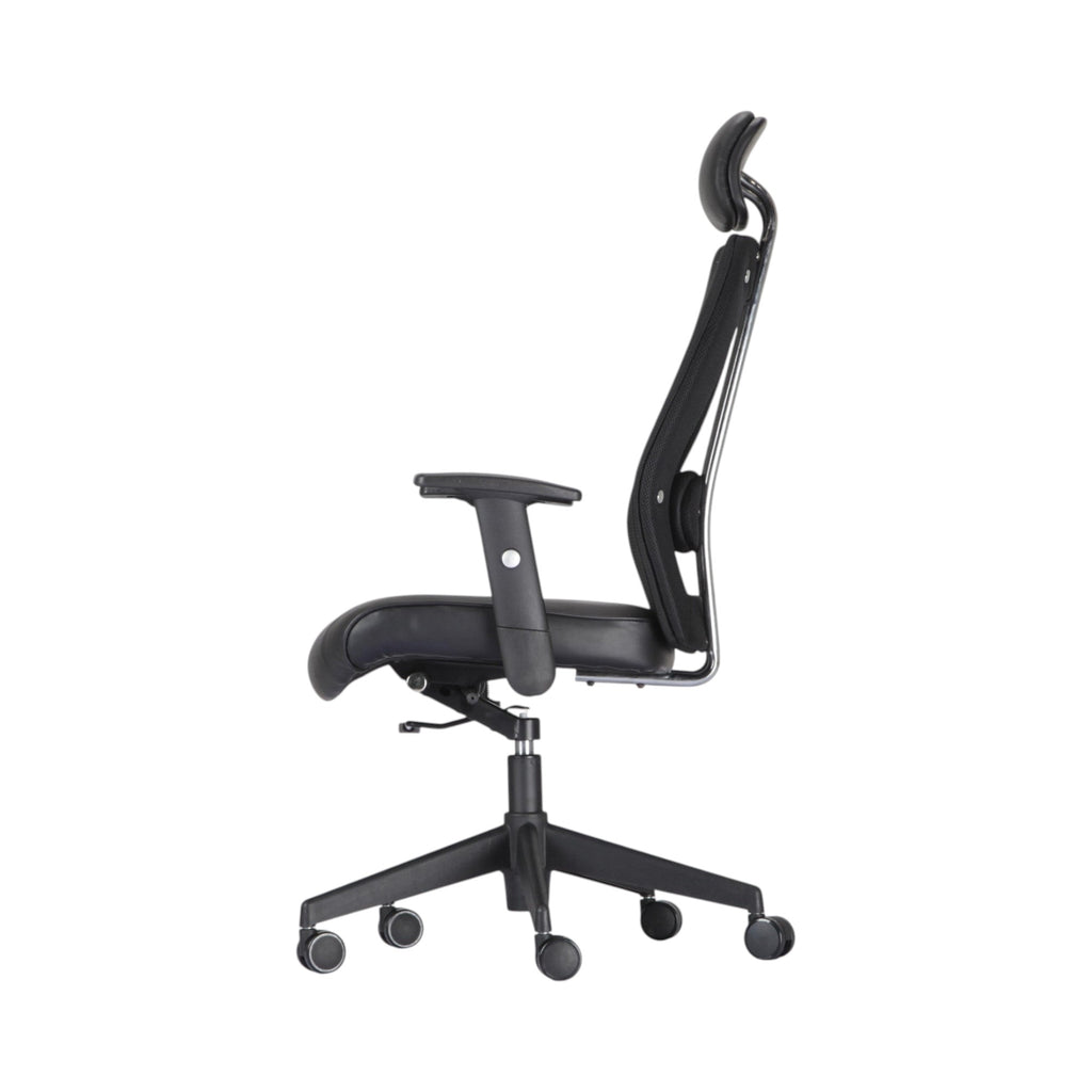 Xiaoyaozuo office chair black ergonomic mesh back executive chair with adjustable headrest and armrests.