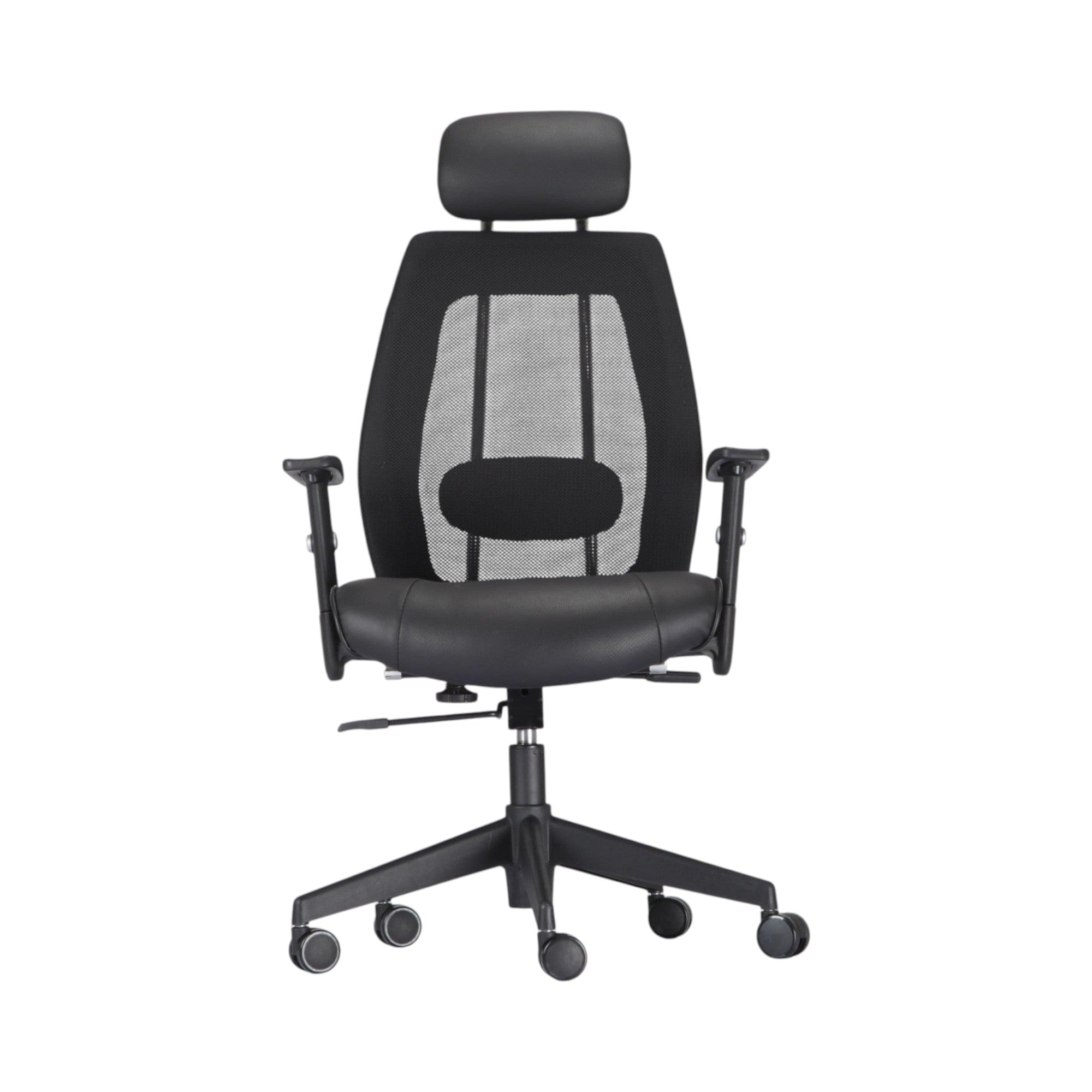 Xiaoyaozuo office chair black ergonomic mesh back executive chair with adjustable headrest and armrests.