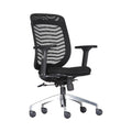 Xiaoyaozuo office chair black ergonomic mesh back office chair with adjustable armrests and silver metal base with casters.