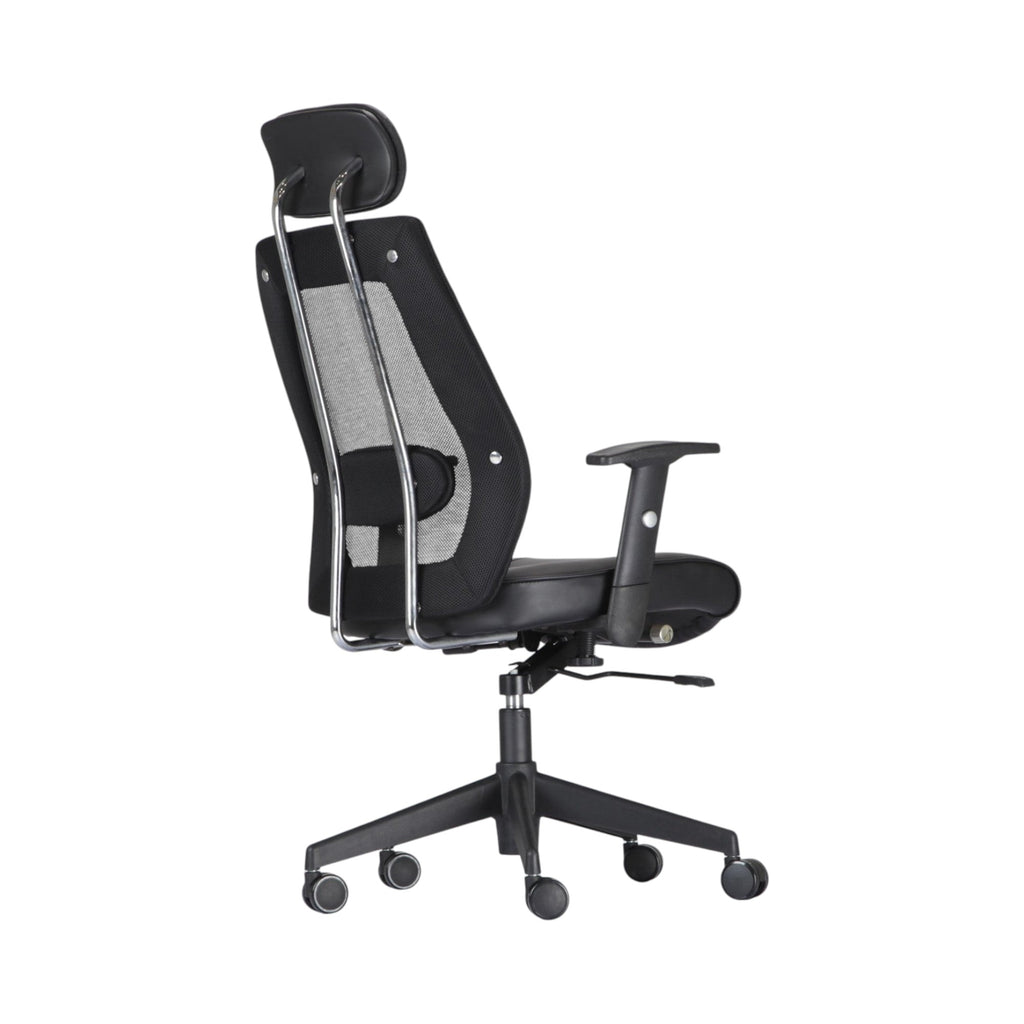 Xiaoyaozuo office chair black ergonomic mesh back executive chair with adjustable headrest and armrests.