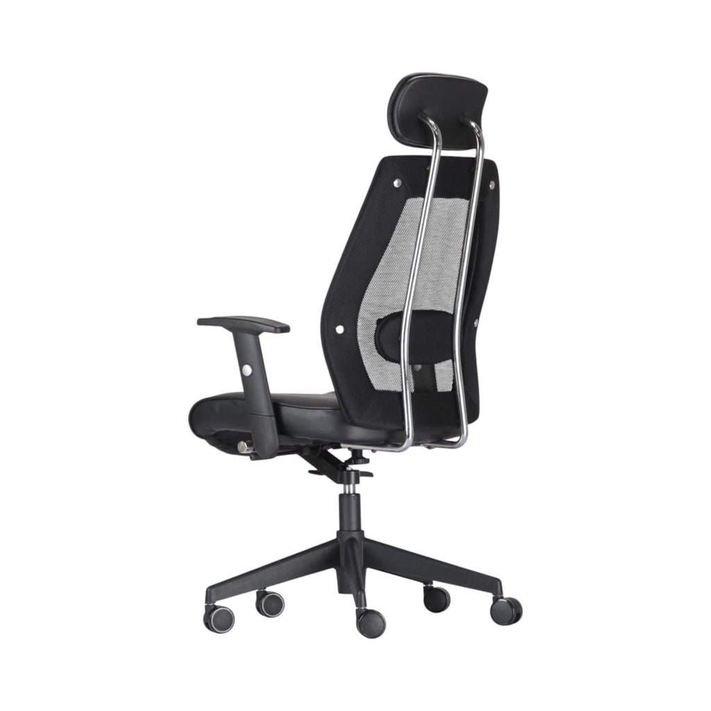 Xiaoyaozuo office chair black ergonomic mesh back executive chair with adjustable headrest and armrests.
