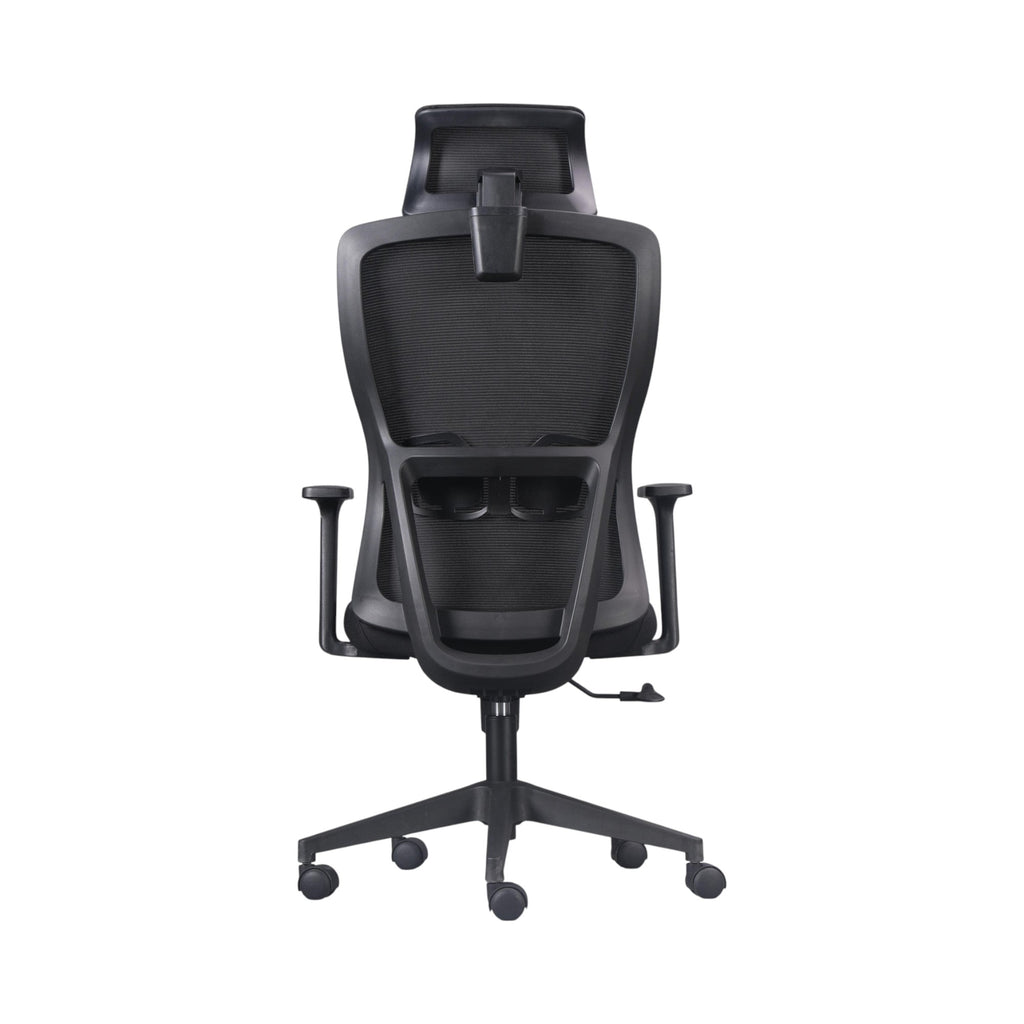 Xiaoyaozuo office chair black ergonomic mesh office chair with adjustable headrest and armrests, breathable back, and rolling casters.