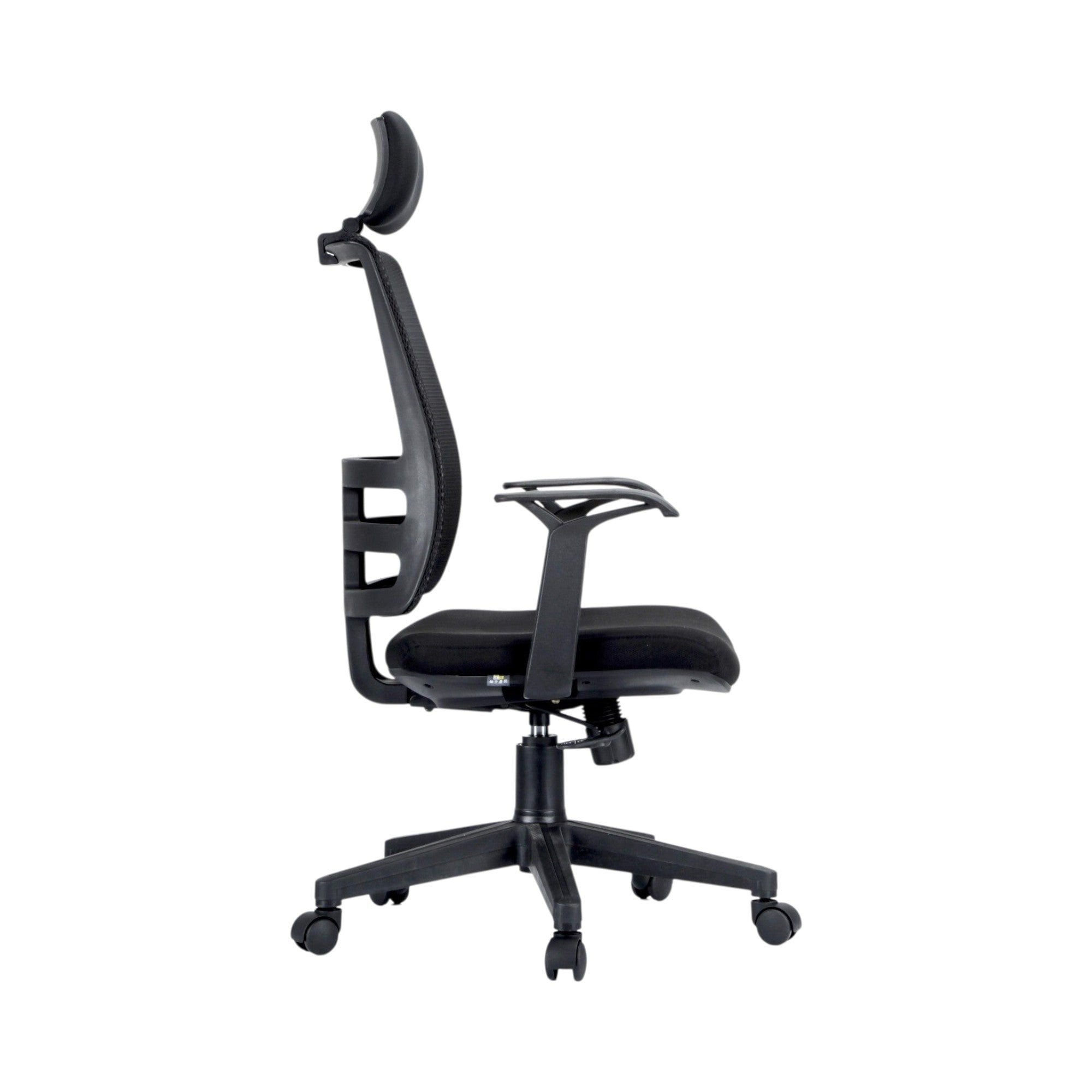 Xiaoyaozuo office chair black ergonomic mesh office chair with adjustable headrest and armrests on casters