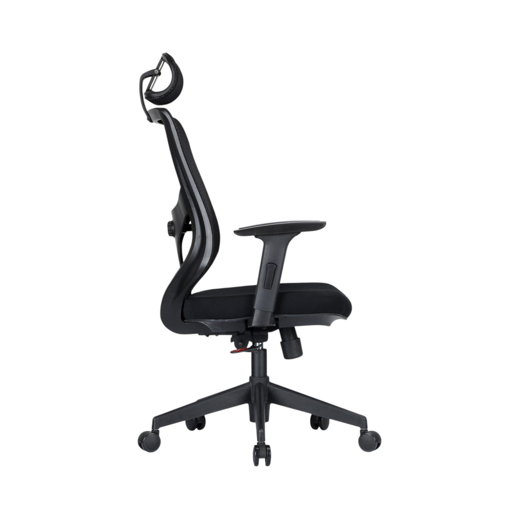 Xiaoyaozuo office chair black ergonomic mesh office chair with adjustable headrest and padded seat on casters
