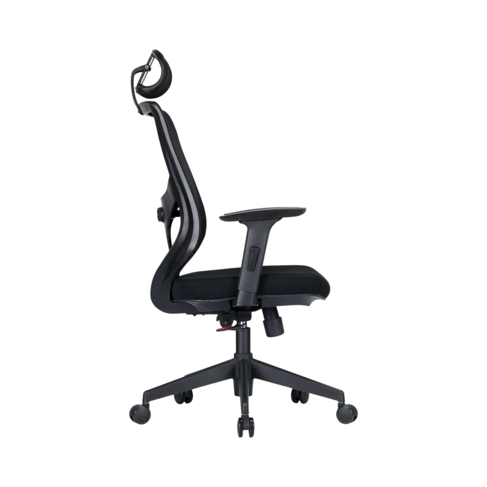 Xiaoyaozuo office chair black ergonomic mesh office chair with adjustable headrest and padded seat on casters