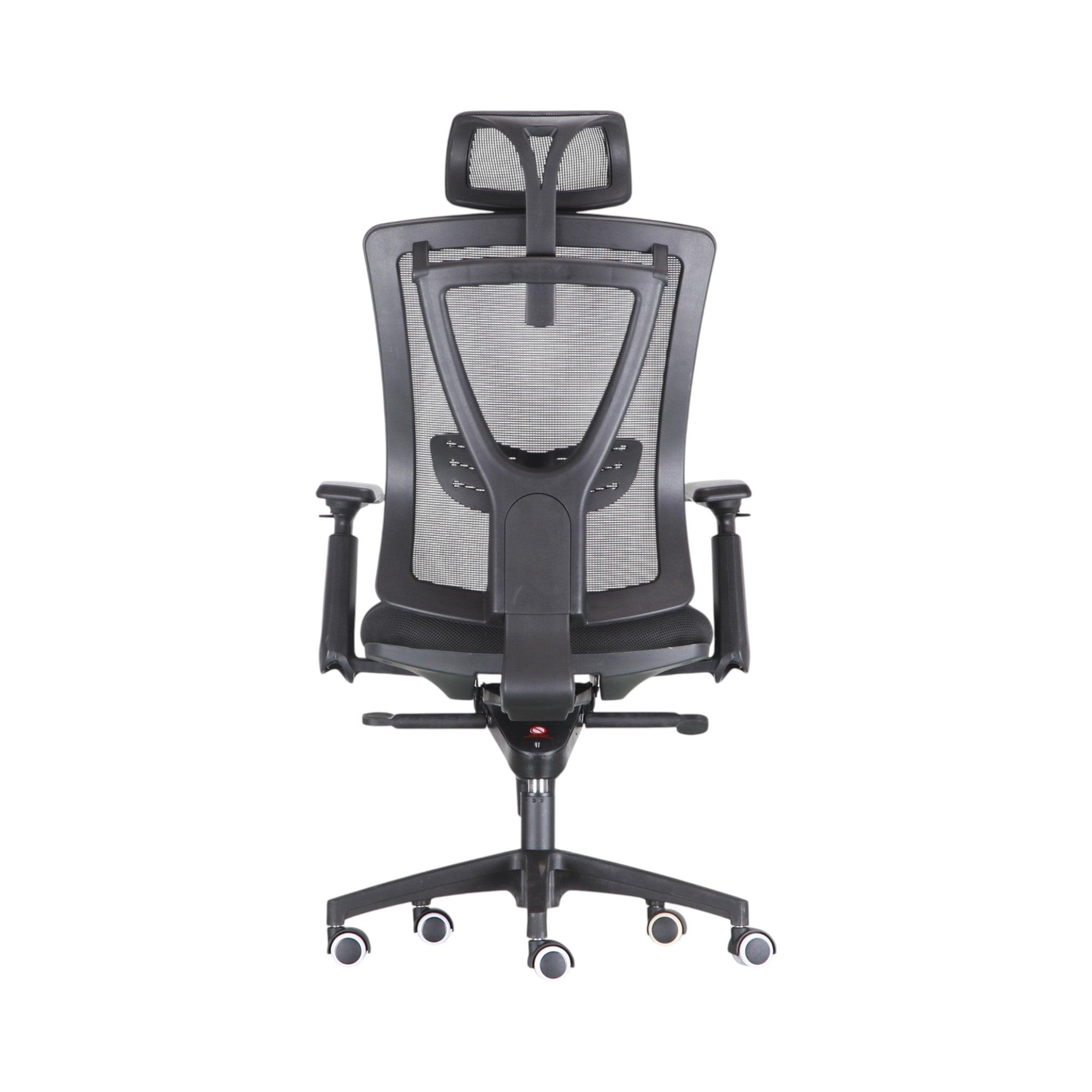 Xiaoyaozuo office chair black ergonomic mesh office chair with adjustable headrest and lumbar support, padded seat, and casters.