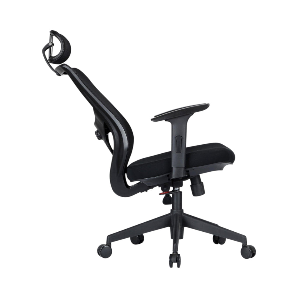 Xiaoyaozuo office chair black ergonomic mesh office chair with adjustable headrest and padded seat on casters