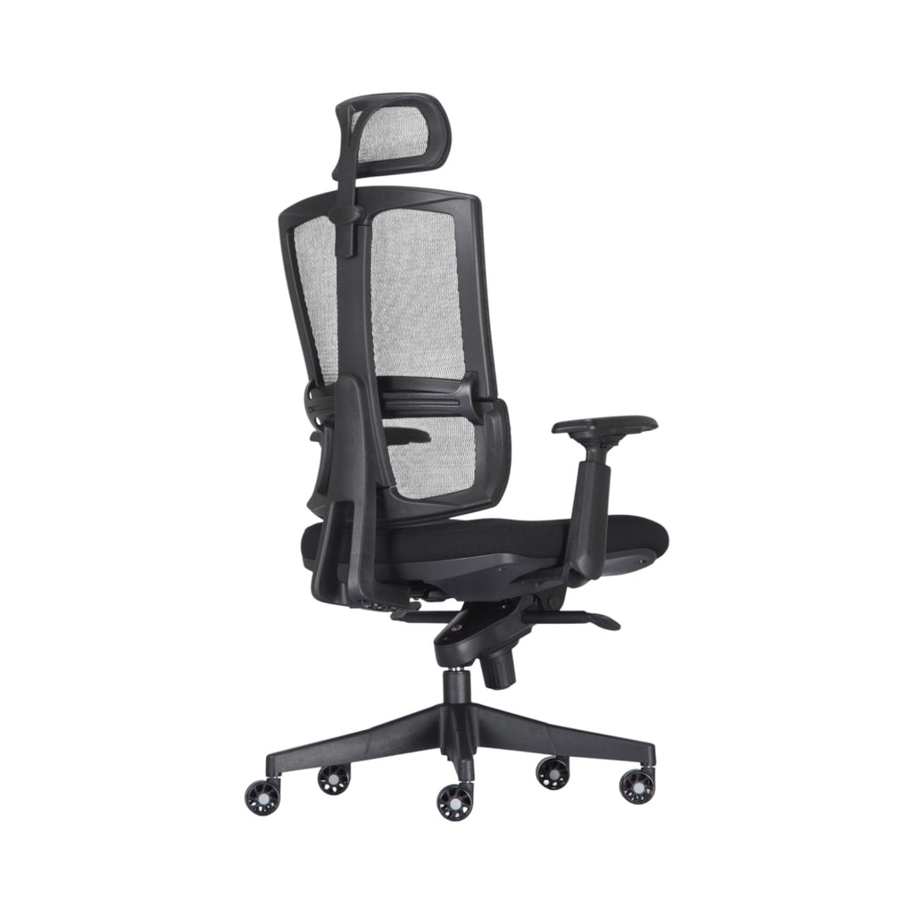 Xiaoyaozuo office chair black ergonomic mesh office chair with adjustable headrest and lumbar support.