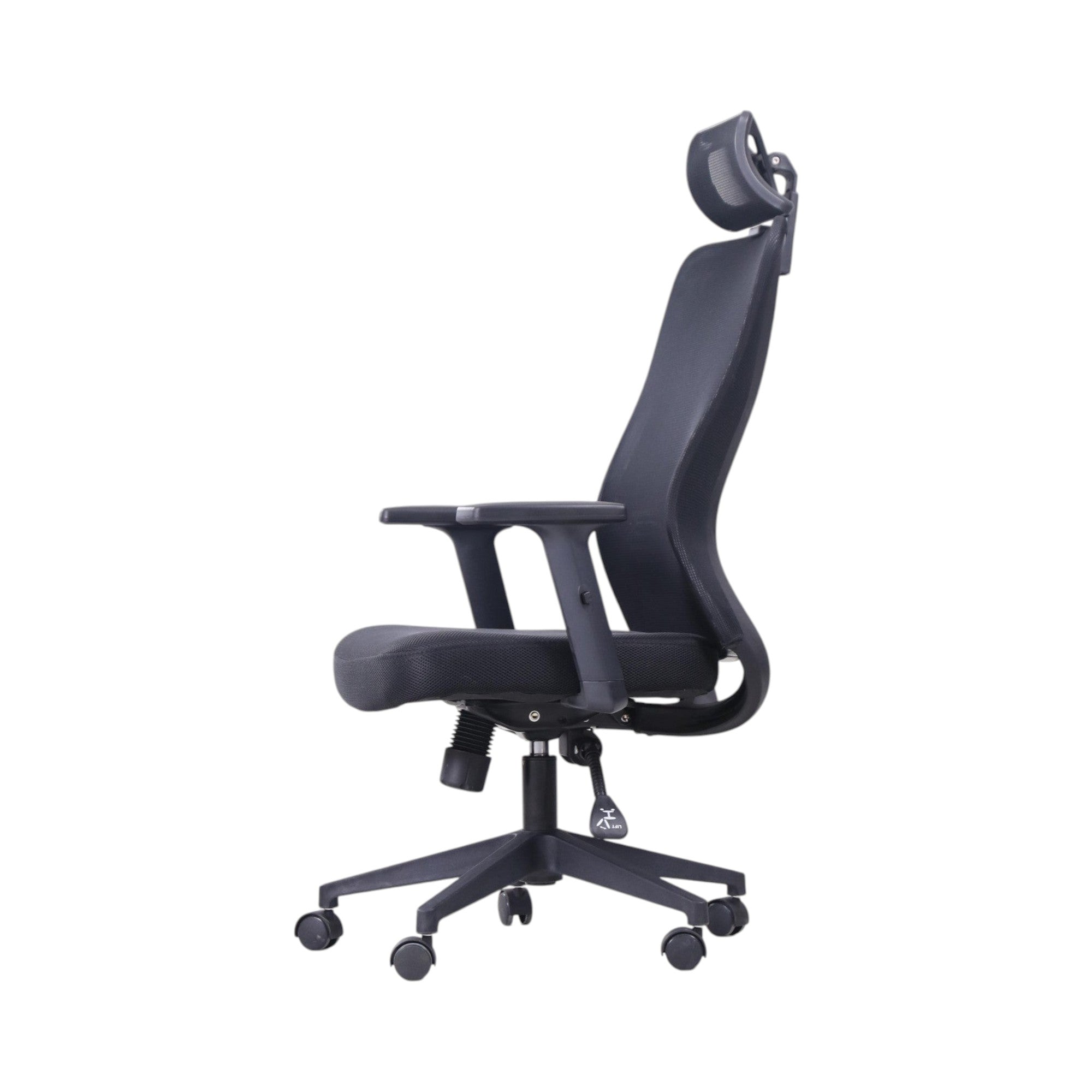Xiaoyaozuo office chair black ergonomic mesh chair with adjustable headrest and padded seat on casters