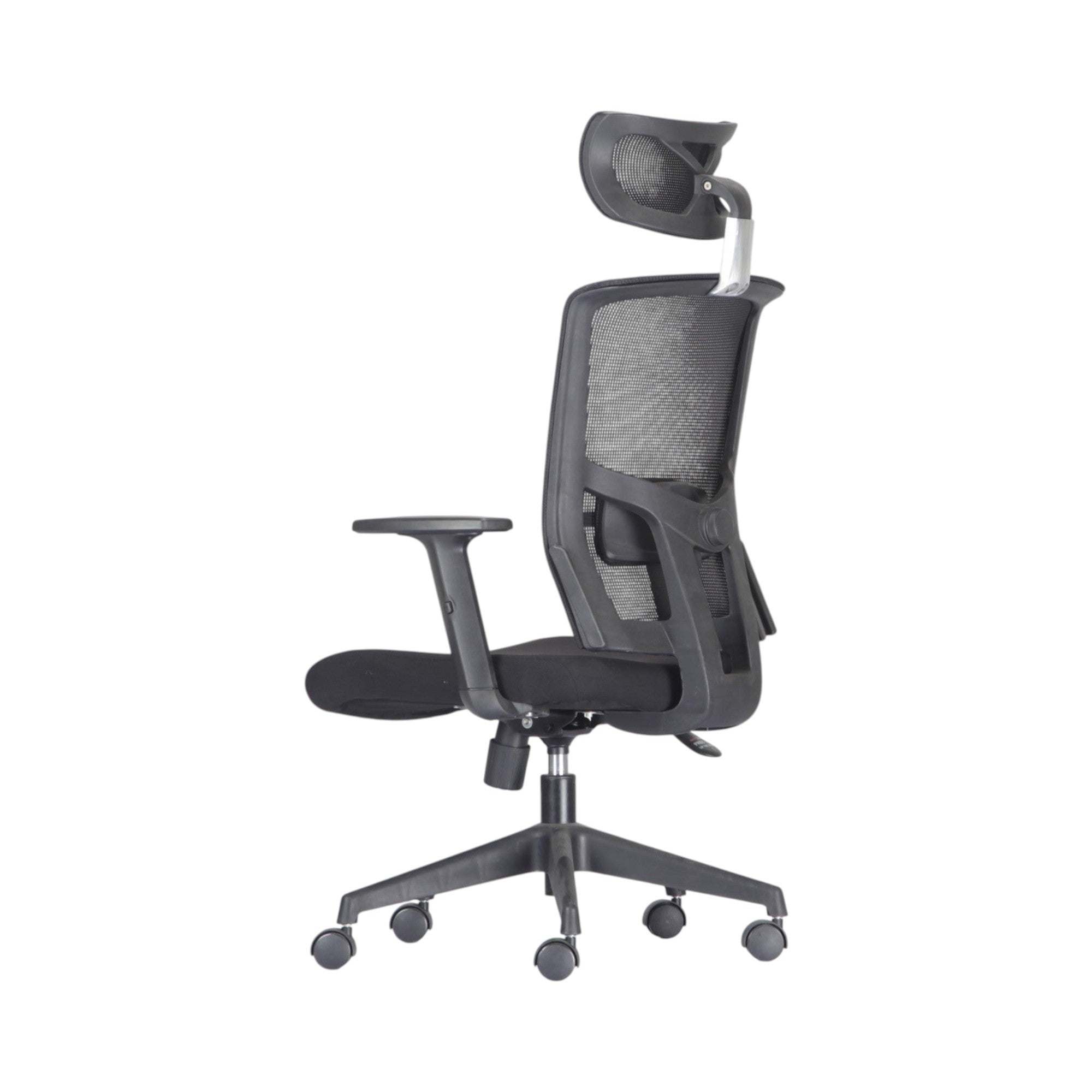 Xiaoyaozuo office chair black ergonomic mesh office chair with adjustable headrest and padded seat on casters