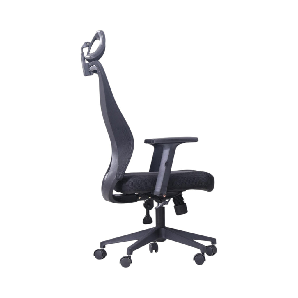 Xiaoyaozuo office chair black ergonomic mesh office chair with adjustable headrest and padded seat on casters