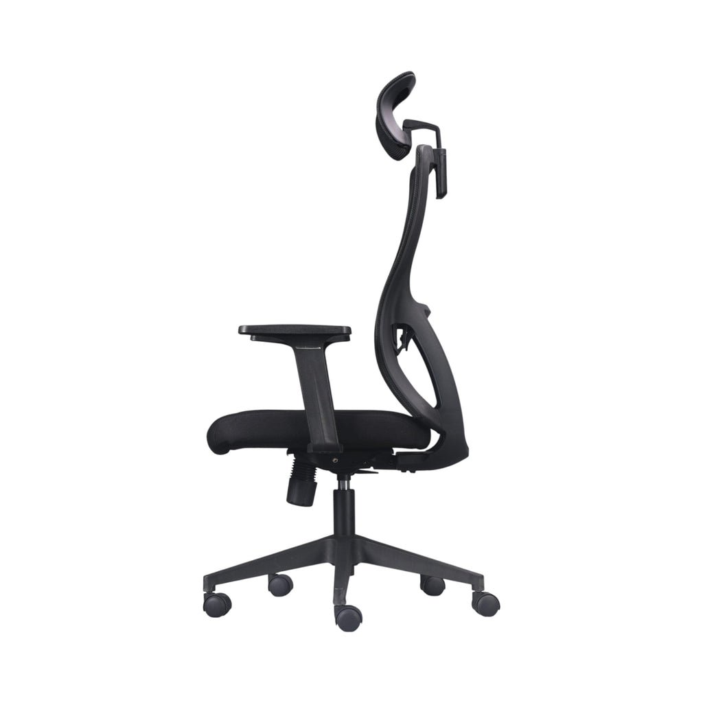 Xiaoyaozuo office chair black ergonomic mesh office chair with adjustable headrest and padded seat.