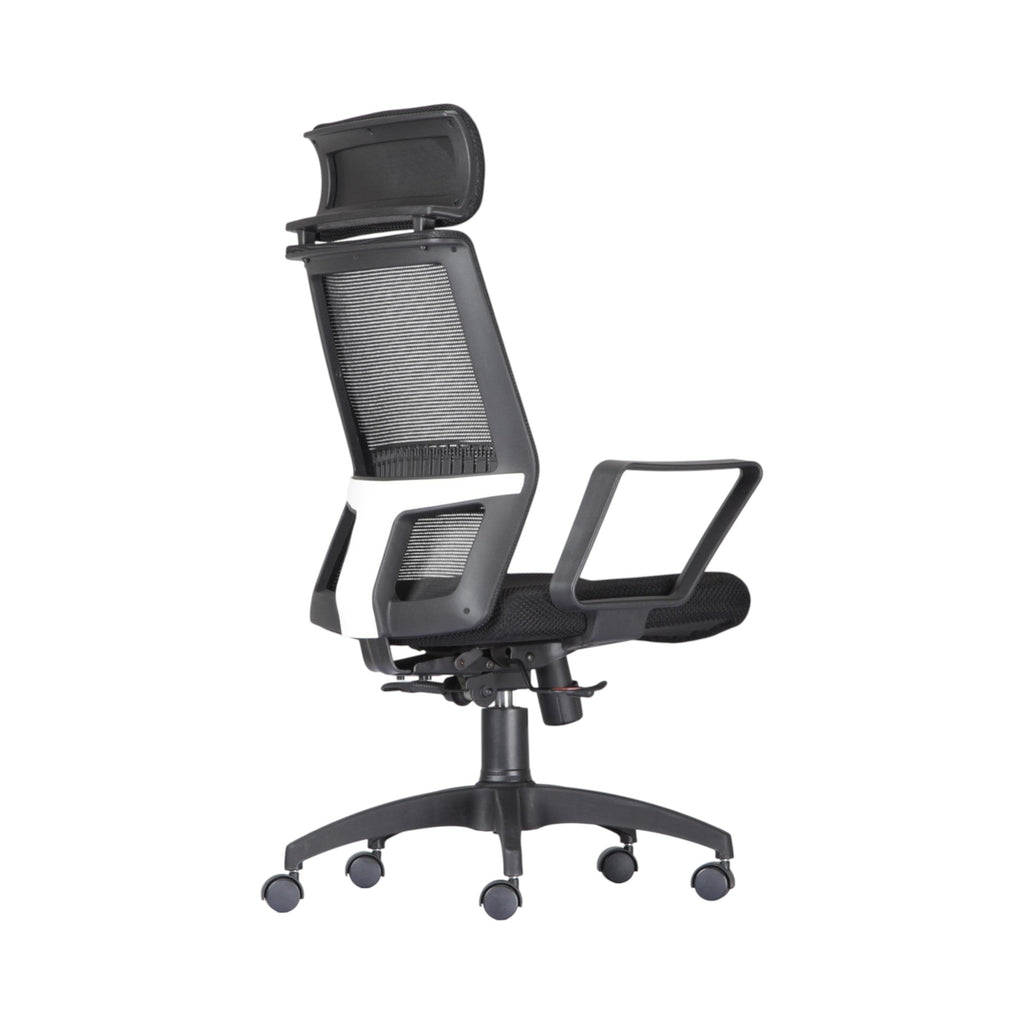 Xiaoyaozuo office chair black ergonomic mesh chair with adjustable headrest and lumbar support, ideal for home office.