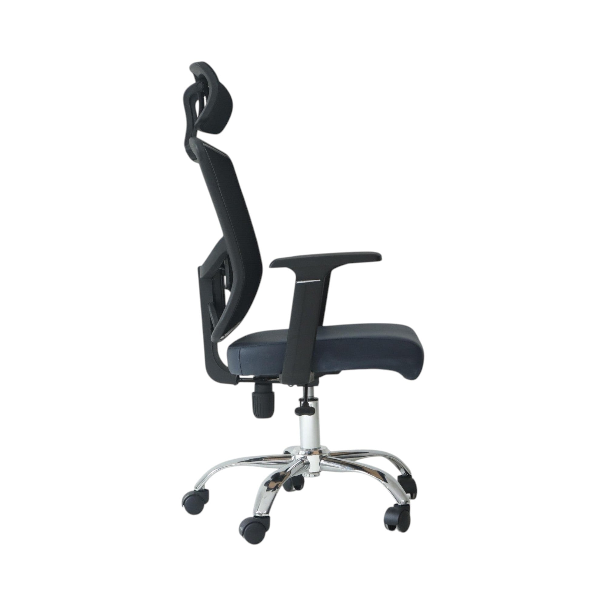 Xiaoyaozuo office chair black ergonomic mesh chair with adjustable headrest and padded seat on casters