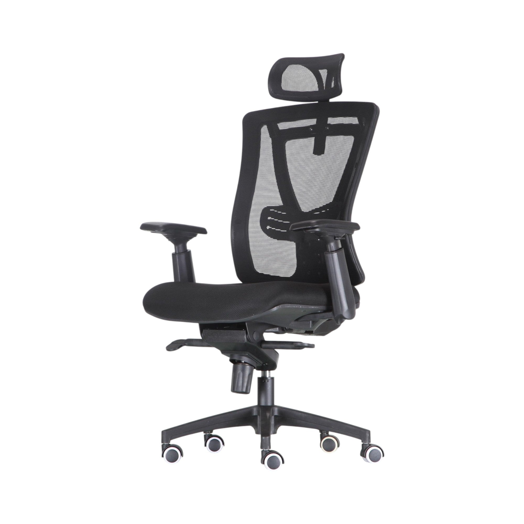 Xiaoyaozuo office chair black ergonomic mesh office chair with adjustable headrest and lumbar support on casters.