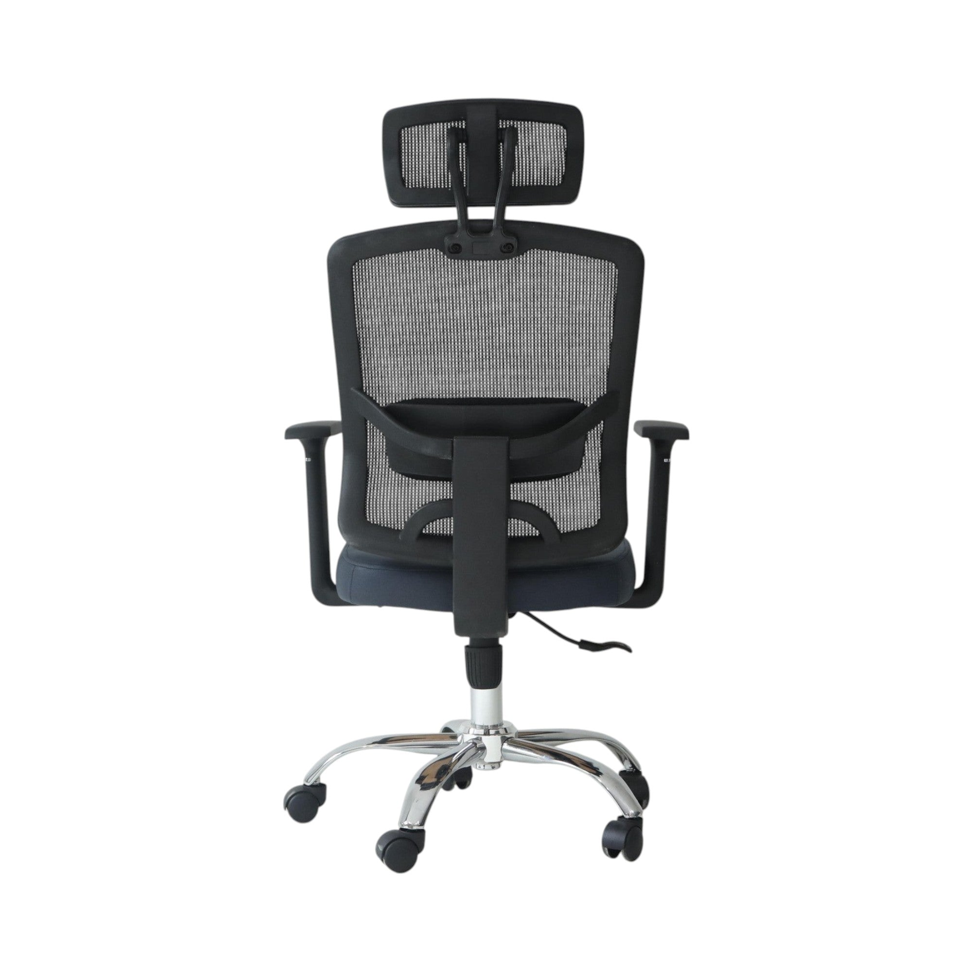 Xiaoyaozuo office chair black ergonomic mesh office chair with adjustable headrest and padded seat on chrome base with casters