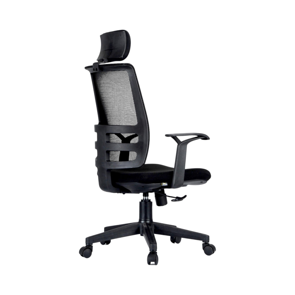 Xiaoyaozuo office chair black ergonomic mesh office chair with adjustable headrest and padded seat on casters.