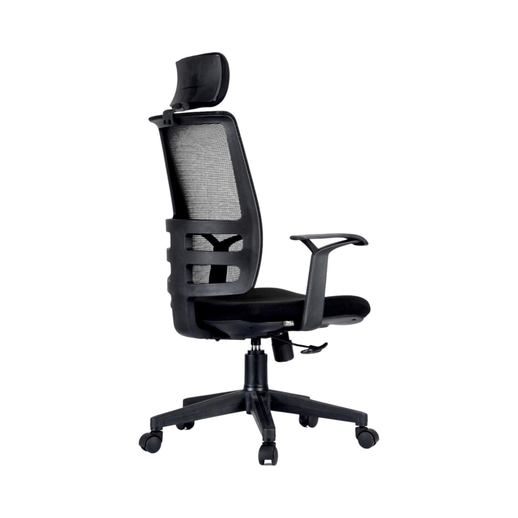 Xiaoyaozuo office chair black ergonomic mesh office chair with adjustable headrest and padded seat on casters.