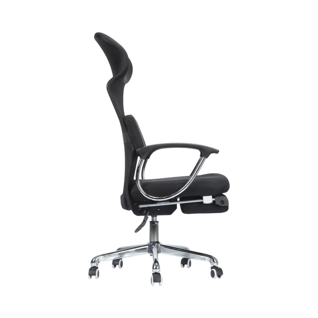 Xiaoyaozuo office chair black ergonomic mesh high back chair with adjustable headrest and footrest.