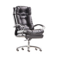 Xiaoyaozuo office chair: Black executive padded faux leather office chair with high backrest and chrome accents. Ergonomic design with plush cushioning and smooth-rolling casters.