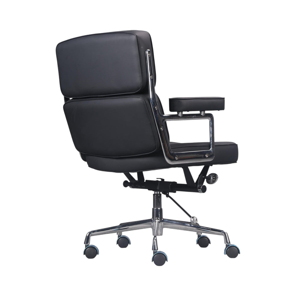 Xiaoyaozuo office chair black faux leather executive chair with tufted design and chrome accents