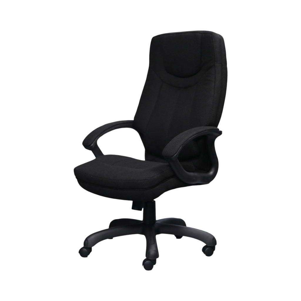 Xiaoyaozuo office chair, black fabric executive chair with plush cushioning, ergonomic support, and smooth-rolling casters.