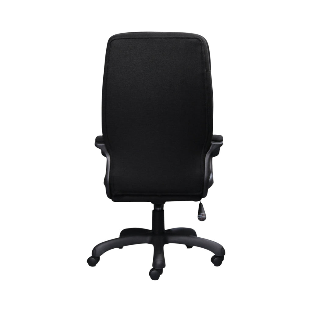 Xiaoyaozuo office chair black fabric executive chair with ergonomic support and adjustable height, shown from the back.