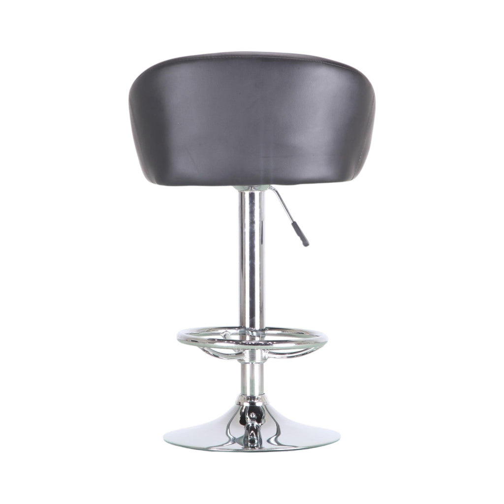 Xiaoyaozuo office chair modern black faux leather adjustable bar stool with polished chrome base and footrest.