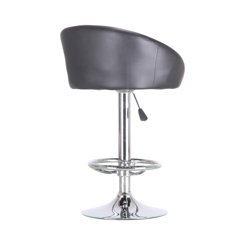Xiaoyaozuo office chair modern black faux leather adjustable bar stool with polished chrome base and footrest.