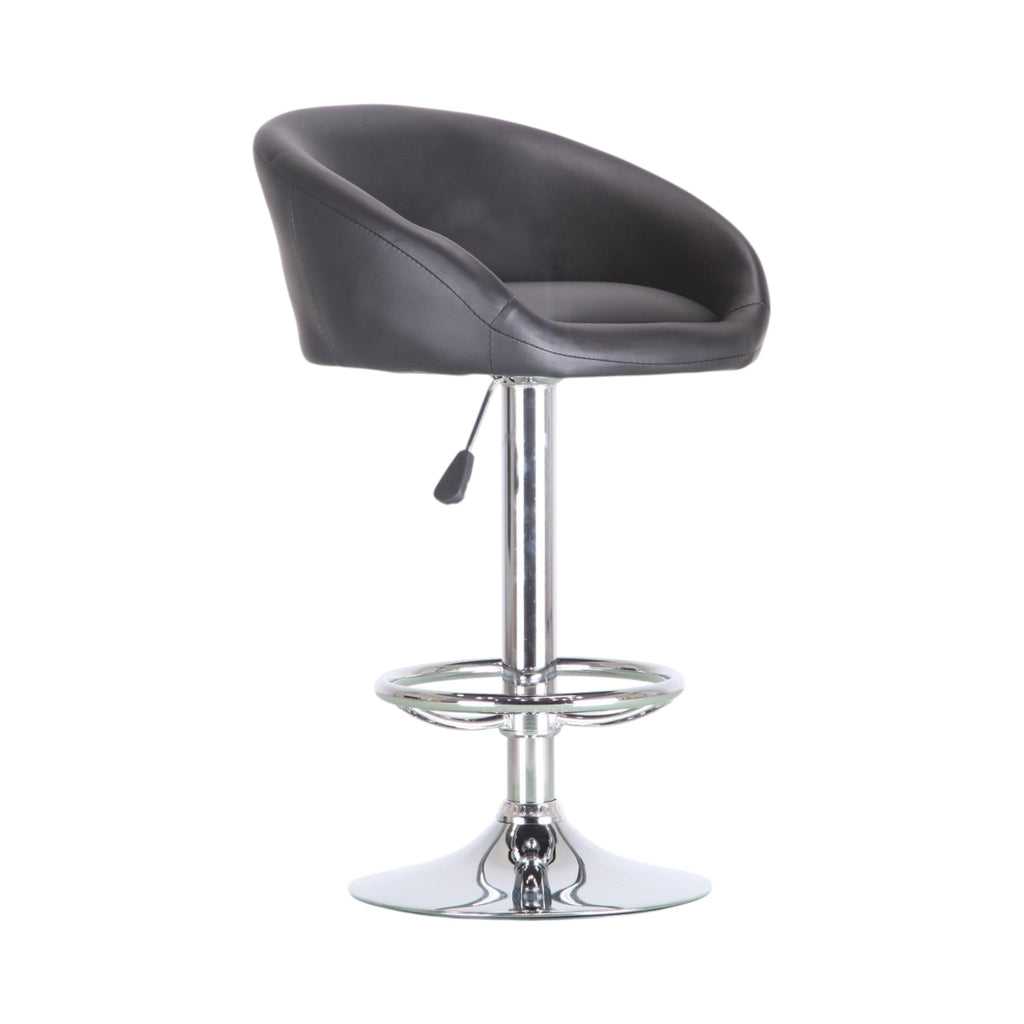 Xiaoyaozuo office chair modern black faux leather adjustable bar stool with chrome base and footrest