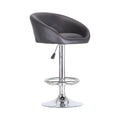 Xiaoyaozuo office chair modern black faux leather adjustable bar stool with chrome base and footrest