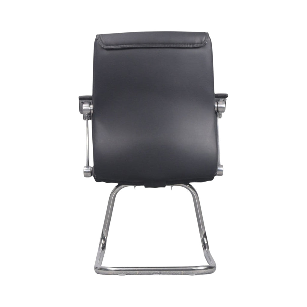 Xiaoyaozuo office chair black faux leather executive conference chair with chrome cantilever base and armrests