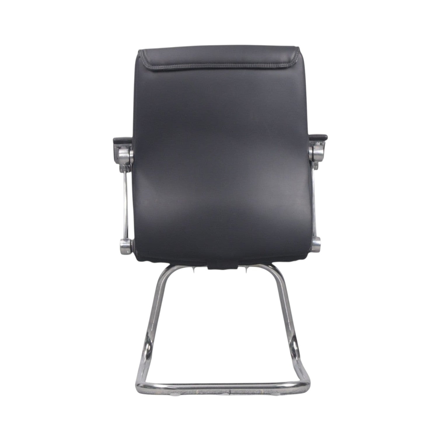 Xiaoyaozuo office chair black faux leather executive conference chair with chrome cantilever base and armrests