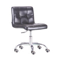 Xiaoyaozuo office chair: modern black faux leather tufted desk chair with chrome base and wheels.