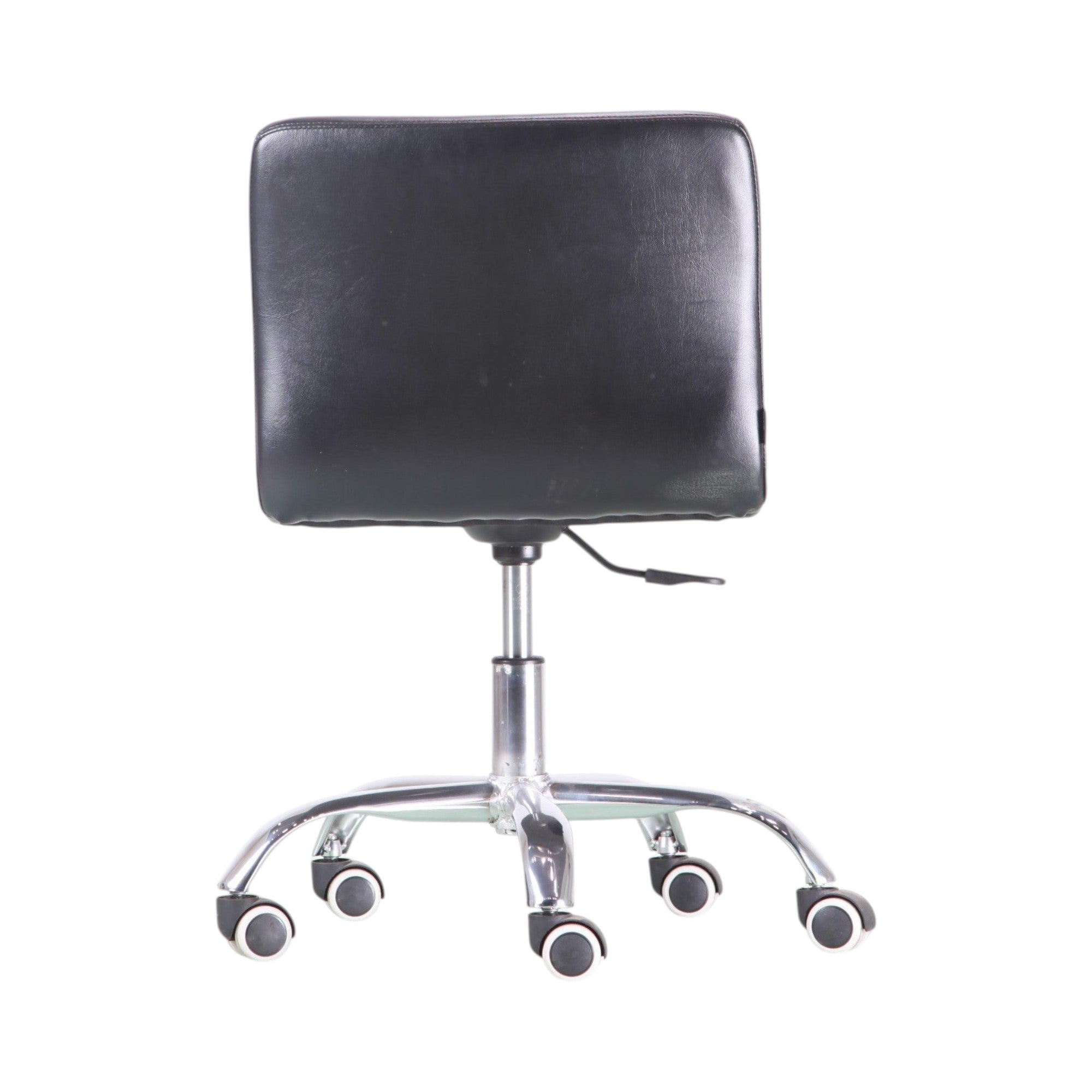 Xiaoyaozuo office chair: black faux leather modern desk chair with tufted seat and chrome wheels.