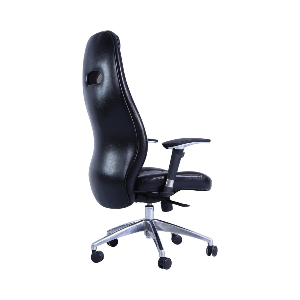 Xiaoyaozuo office chair black faux leather ergonomic executive chair with high back and lumbar support.