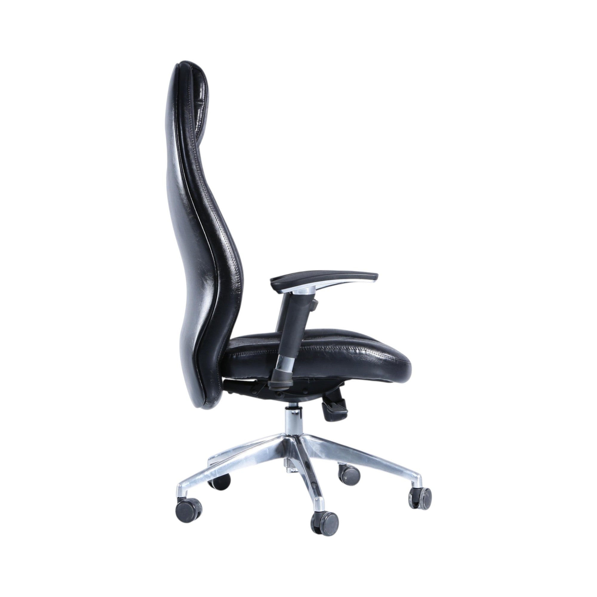 Xiaoyaozuo office chair black faux leather ergonomic executive chair with high back and lumbar support.