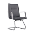 Xiaoyaozuo office chair: Modern black faux leather executive chair with polished chrome cantilever base and armrests.