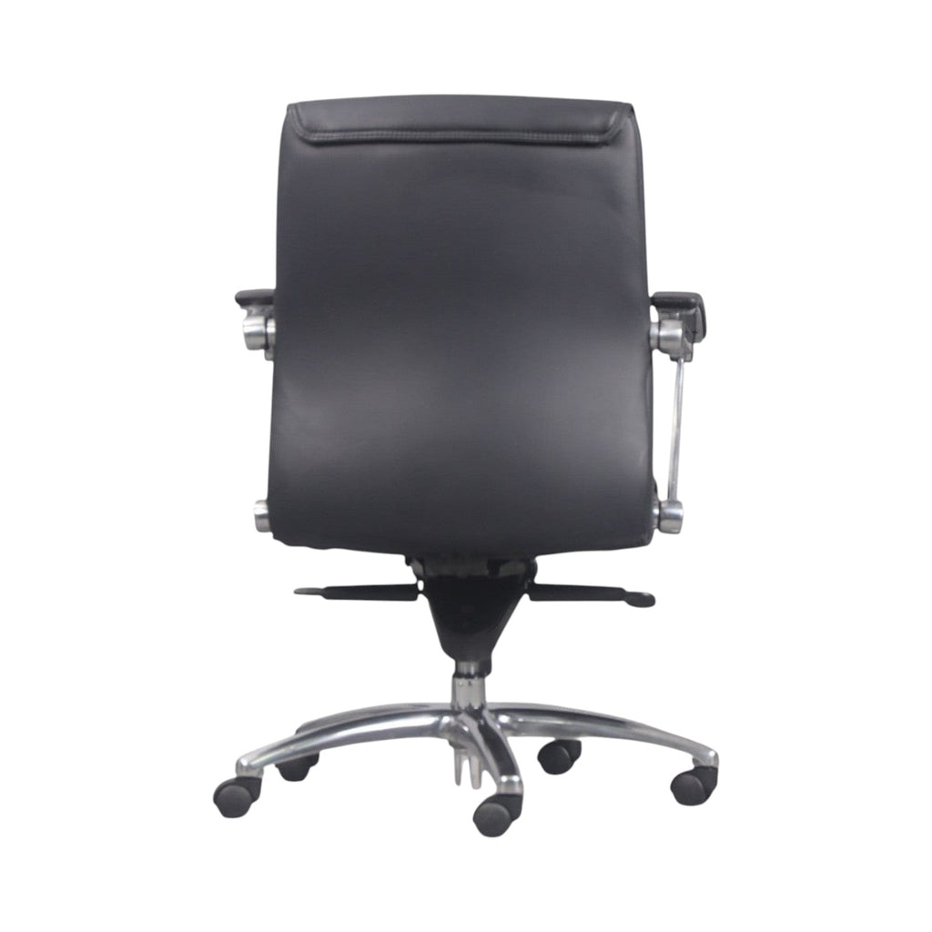 Xiaoyaozuo office chair black faux leather executive chair with padded seat and chrome base