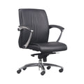 Xiaoyaozuo office chair black faux leather executive chair with padded seat, high back, and chrome base with casters.