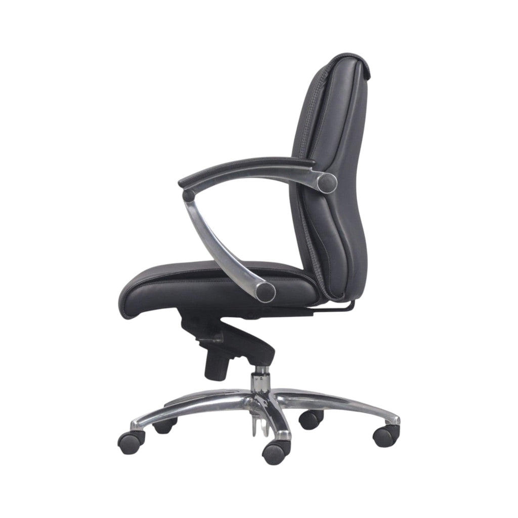 Xiaoyaozuo office chair black faux leather executive chair with padded seat and chrome base