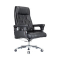 Xiaoyaozuo office chair black faux leather executive chair with diamond stitching, chrome accents, and rolling casters.